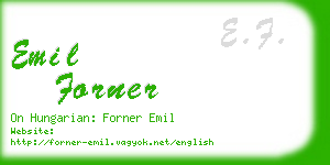 emil forner business card